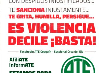 ATE protestó en Cosquin por los casos de acoso y malos tratos a las y los trabajadores municipales
