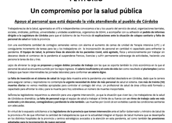ATE lanza campaña de firmas para reclamar a la Legislatura más personal de salud