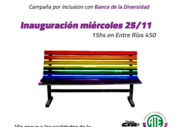 Banco diverso  y rojo en ATE Córdoba