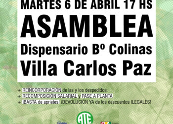 Mañana, asamblea de Salud Municipal en Dispensario Colinas de Villa Carlos Paz