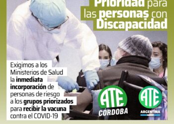 Vacunación para personas con discapacidad: el Ministerio de Salud implementa una propuesta de ATE Córdoba