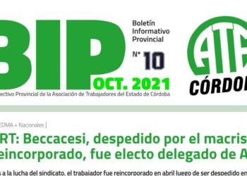 10° Boletín Informativo Provincial (BIP) de ATE Córdoba