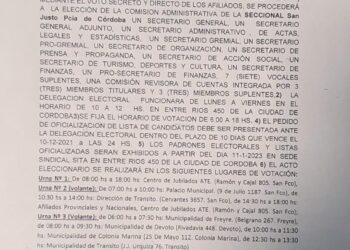 ATE convoca a elecciones para constituir autoridades en la nueva Seccional San Justo para el 23 de febrero