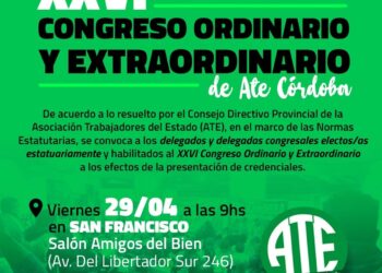 Este viernes se realizará el XXIV Congreso Provincial en San Francisco