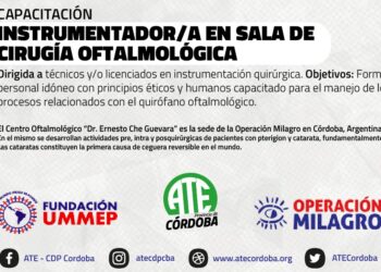 ATE y el Centro Oftalmológico “Dr Ernesto ‘Che’ Guevara” capacitarán a trabajadoras/es de la salud