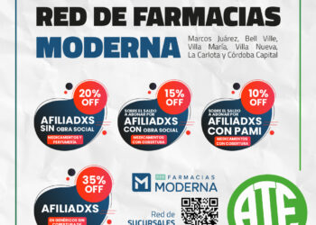 Convenio ATE Córdoba con Red de Farmacia Moderna