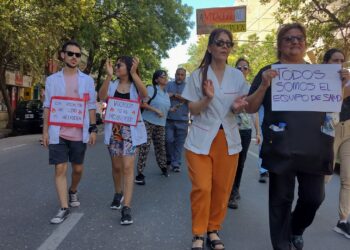 Multitudinaria marcha de los hospitales provinciales reclamó por mejores salarios y contra la precarización