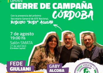 Con Rody Aguiar, la Verde y Violeta cierra la campaña esta noche con un gran acto en Smata