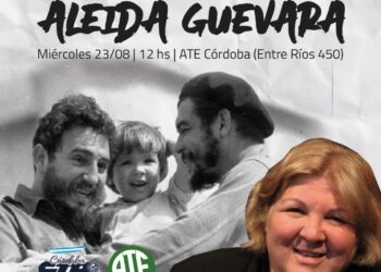 Aleida Guevara con la militancia de ATE y la CTA-A Córdoba