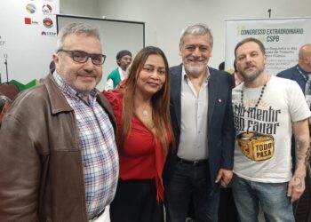 Con Fuentes y Giuliani, la CLATE participa como invitada en el histórico Congreso Extraordinario de la Confederación de Servidores Públicos de Brasil