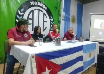 Acto de solidaridad con Cuba en ATE