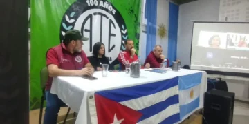 Acto de solidaridad con Cuba en ATE